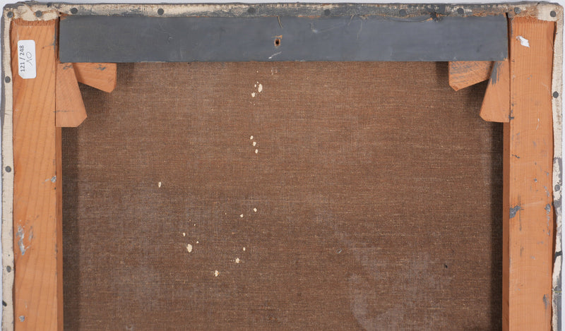 Jan MEIJER : Composition abstraite en noir et blanc, Huile sur toile signée