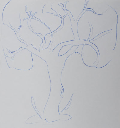 Léo LAPARA : Un arbre en mouvement, Autographe et dessin original signé