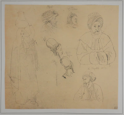 Eugène DELACROIX (d'après) : Silhouettes, Lithographie signée