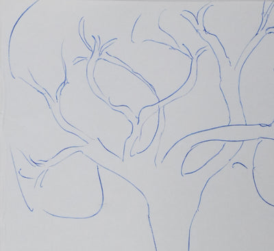 Léo LAPARA : Un arbre en mouvement, Autographe et dessin original signé