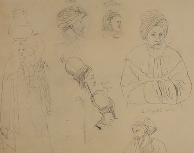 Eugène DELACROIX (d'après) : Silhouettes, Lithographie signée