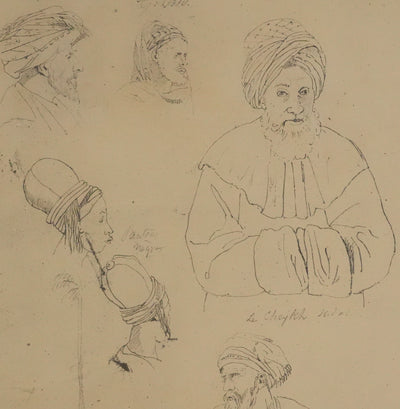 Eugène DELACROIX (d'après) : Silhouettes, Lithographie signée