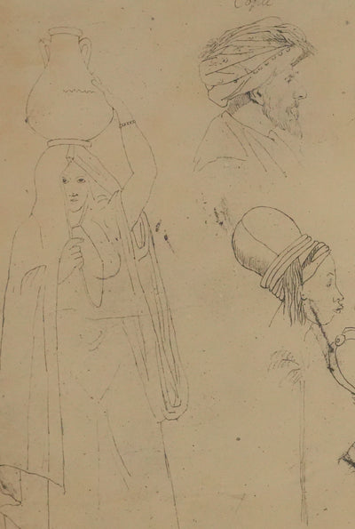 Eugène DELACROIX (d'après) : Silhouettes, Lithographie signée