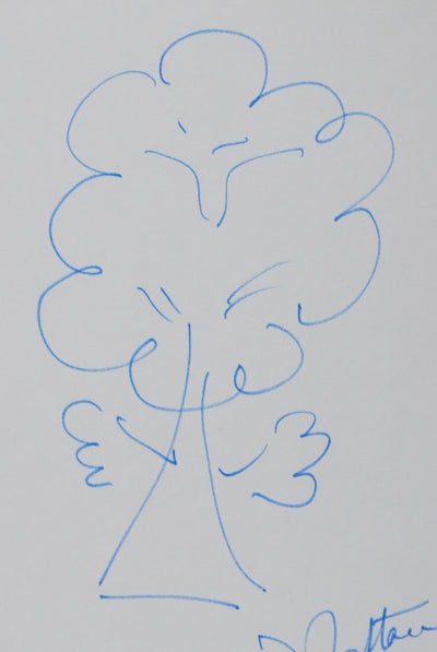 Jean-Jacques NATHAN : L'arbre ailé, Autographe et dessin original signé