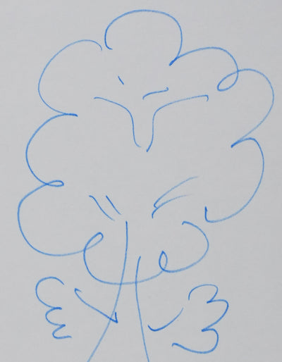 Jean-Jacques NATHAN : L'arbre ailé, Autographe et dessin original signé