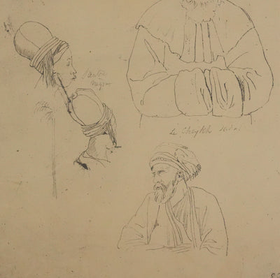Eugène DELACROIX (d'après) : Silhouettes, Lithographie signée