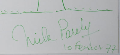 Mila PARELY : L'arbre aux cheveux verts, Autographe et dessin original signé