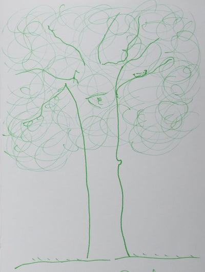 Mila PARELY : L'arbre aux cheveux verts, Autographe et dessin original signé