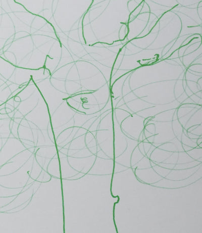Mila PARELY : L'arbre aux cheveux verts, Autographe et dessin original signé