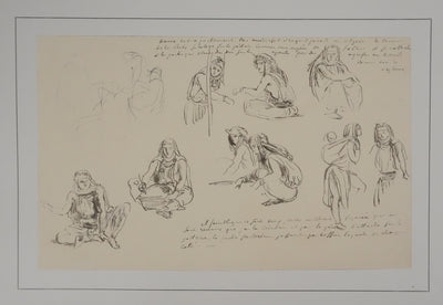 Eugène DELACROIX (d'après) : Silhouettes féminines, Lithographie