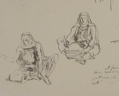 Eugène DELACROIX (d'après) : Silhouettes féminines, Lithographie