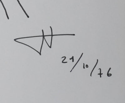 Jacques CAGNAC : L'arbre immobile, Autographe et dessin original signé