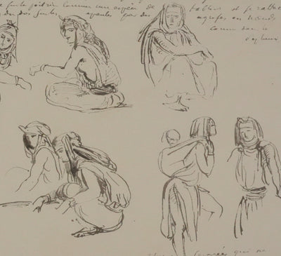 Eugène DELACROIX (d'après) : Silhouettes féminines, Lithographie