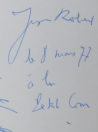 Jacques ROBERT : L'arbre aux branches bleues, Autographe et dessin original signé