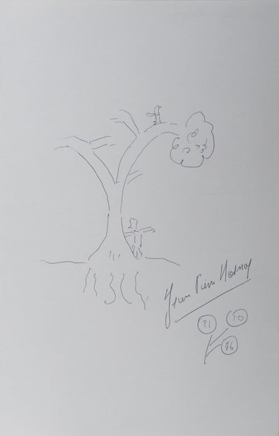 Jean-Pierre ROSNAY : L'arbre de vie, Autographe et dessin original signé