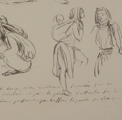 Eugène DELACROIX (d'après) : Silhouettes féminines, Lithographie