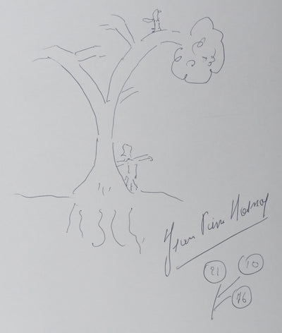 Jean-Pierre ROSNAY : L'arbre de vie, Autographe et dessin original signé