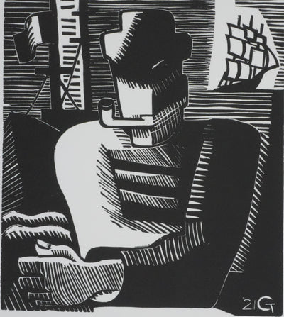 Marcel GROMAIRE : Le marin à la pipe, Gravure originale signée