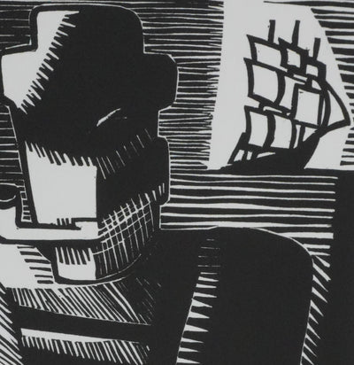 Marcel GROMAIRE : Le marin à la pipe, Gravure originale signée