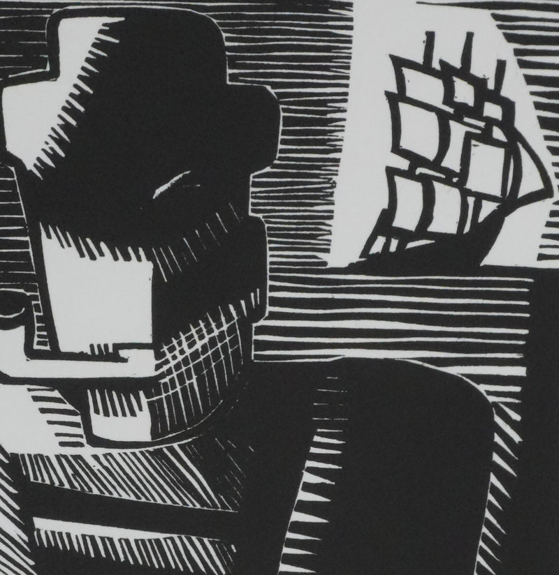 Marcel GROMAIRE : Le marin à la pipe, Gravure originale signée