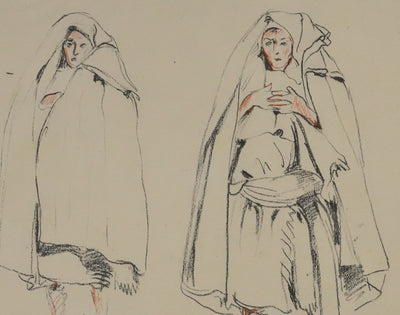 Eugène DELACROIX (d'après) : Silhouettes marocaines, Lithographie