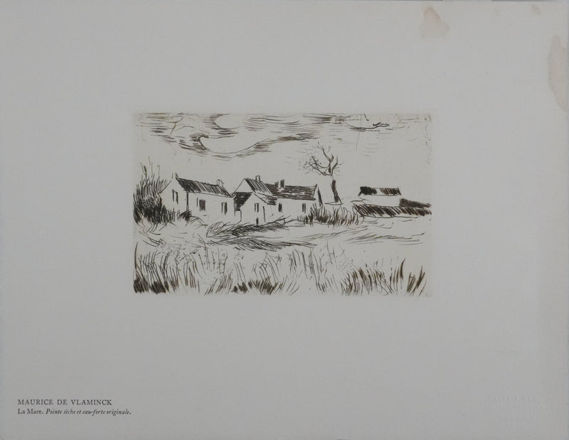 Maurice DE VLAMINCK : La mare, Gravure originale