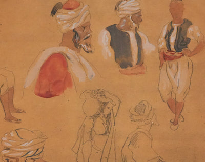 Eugène DELACROIX (d'après) : Silhouettes masculines, Lithographie