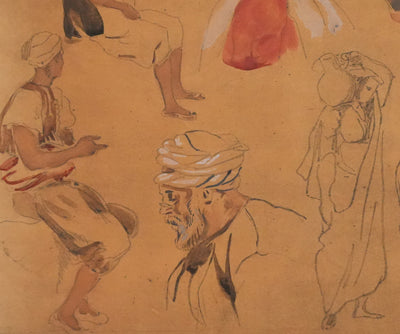 Eugène DELACROIX (d'après) : Silhouettes masculines, Lithographie