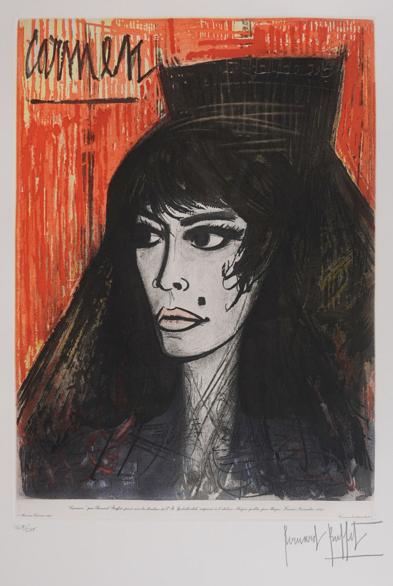 Bernard BUFFET: Carmen, Signed engraving