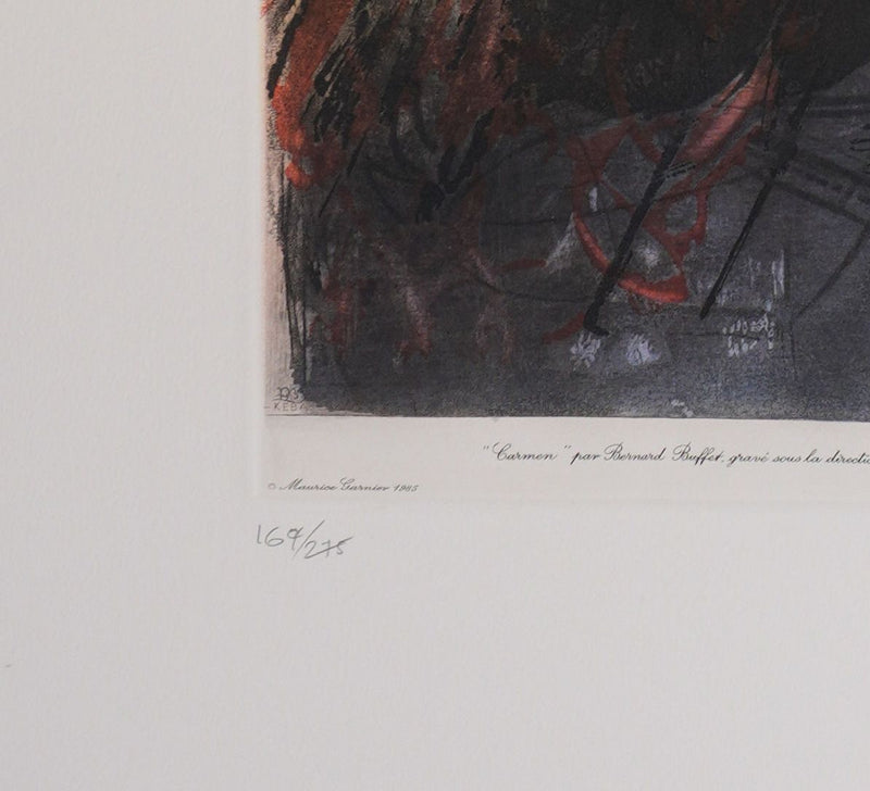 Bernard BUFFET: Carmen, Signed engraving