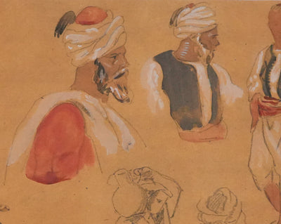 Eugène DELACROIX (d'après) : Silhouettes masculines, Lithographie