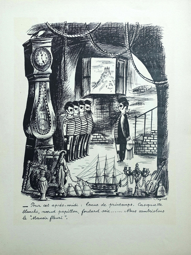 Raymond PEYNET : Le cambriolage, Gravure originale (vue générale) - Crédit photo : Galerie Art.Paris