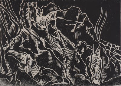 Claude BOGRATCHEW : Paysage abstrait, Gravure originale signée