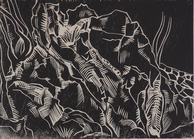 Claude BOGRATCHEW : Paysage abstrait, Gravure originale signée