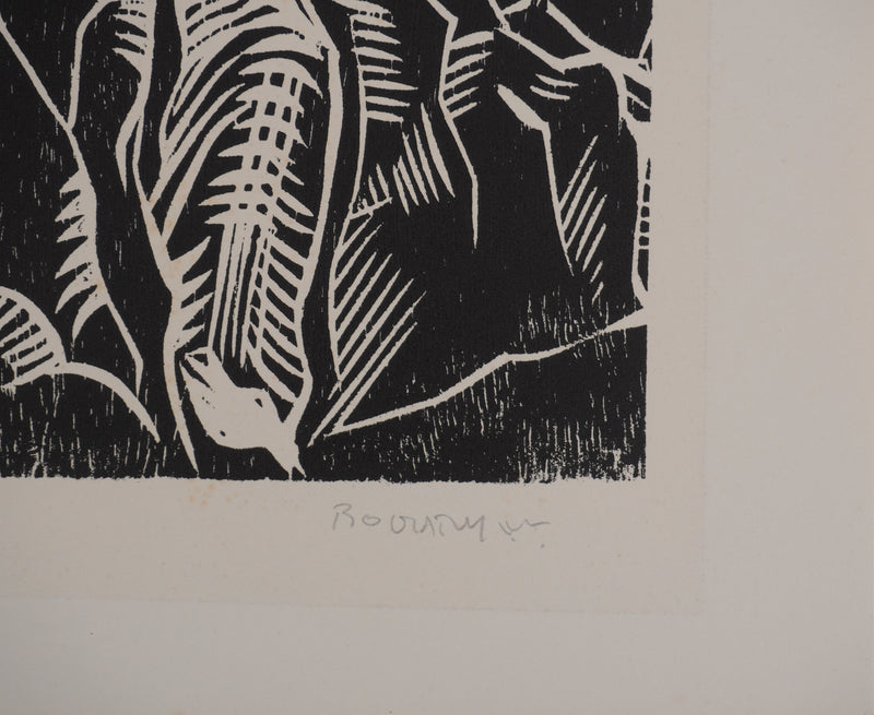 Claude BOGRATCHEW : Paysage abstrait, Gravure originale signée