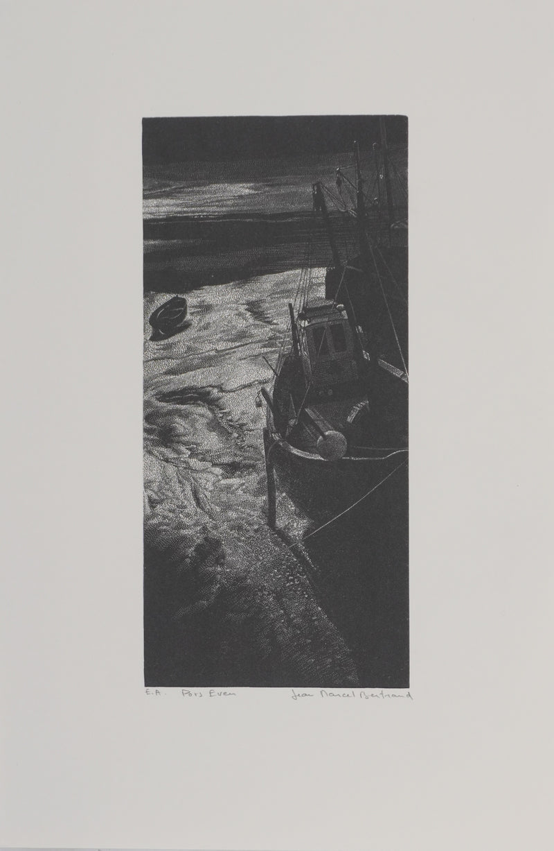 Jean Marcel BERTRAND : Pors Even, Gravure originale signée