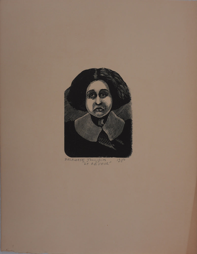 Jean Yves DELAMAYE : La gouvernante, gravure originale signée