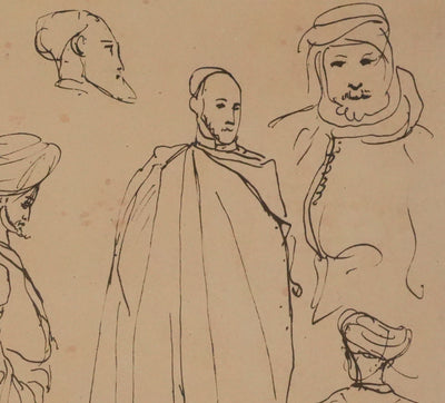 Eugène DELACROIX (d'après) : Profils, Lithographie