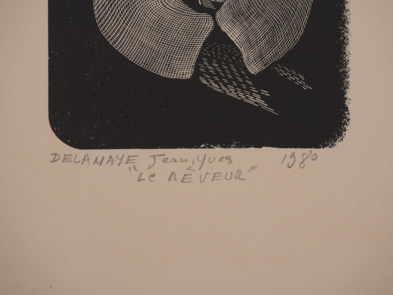 Jean Yves DELAMAYE : La gouvernante, gravure originale signée