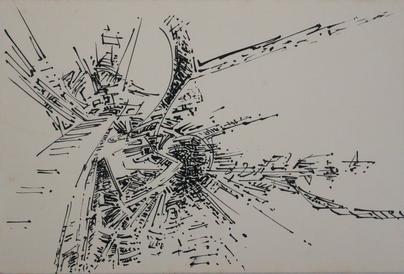 Pierre GALICHÈRE : Paysage abstrait, Gravure originale