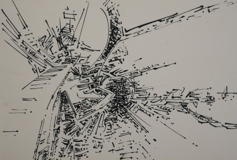 Pierre GALICHÈRE : Paysage abstrait, Gravure originale