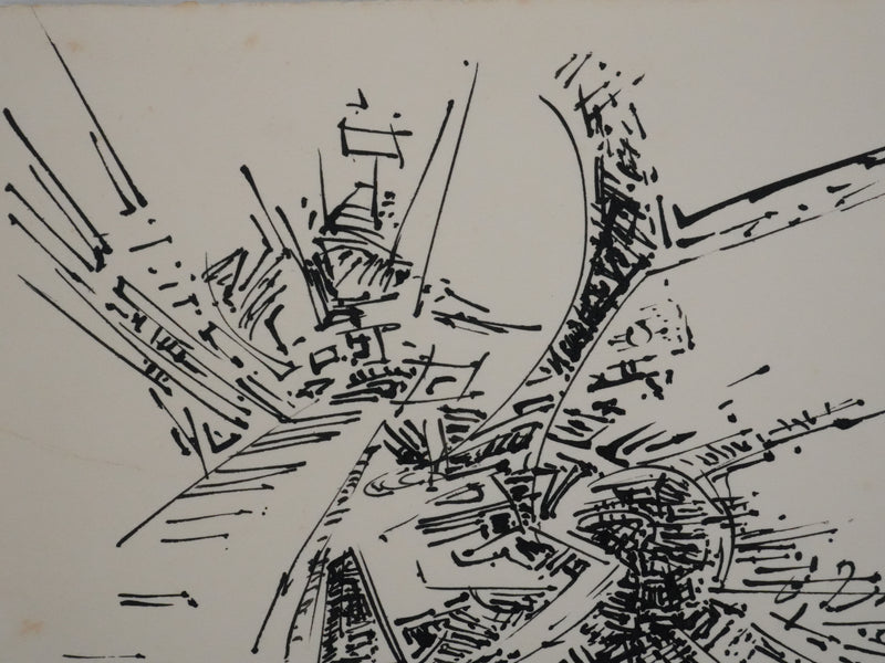 Pierre GALICHÈRE : Paysage abstrait, Gravure originale