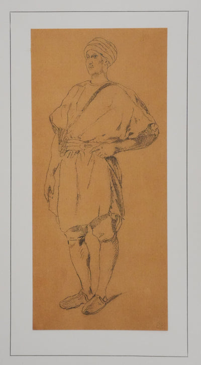 Eugène DELACROIX (d'après) : Homme marocain, Lithographie signée