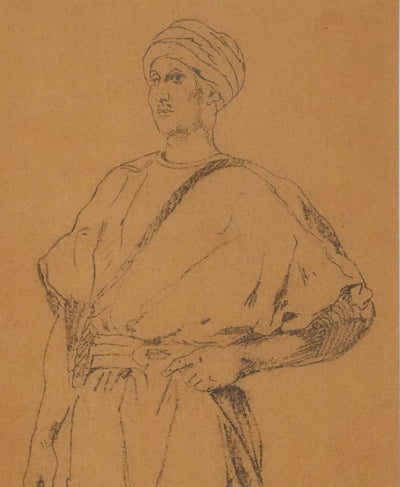 Eugène DELACROIX (d'après) : Homme marocain, Lithographie signée