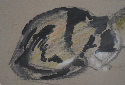 Yves BAUME : Le chat chassant, Dessin orignal signé