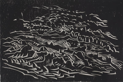 Claude BOGRATCHEW : Composition abstraite en noir et blanc, Gravure originale signée