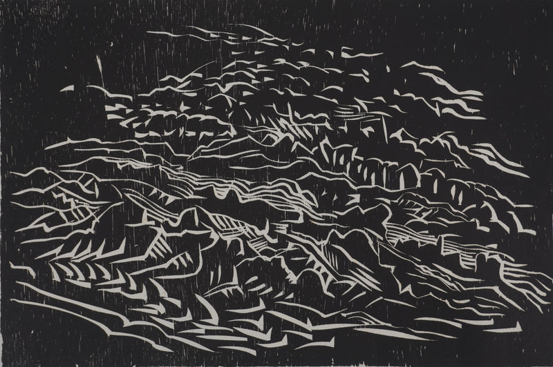 Claude BOGRATCHEW : Composition abstraite en noir et blanc, Gravure originale signée