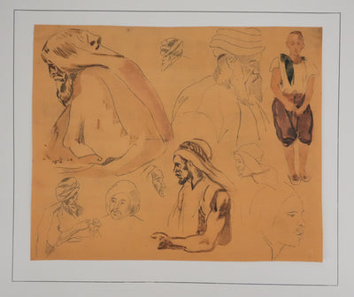 Eugène DELACROIX (d'après) : Etude de silhouettes, Lithographie signée