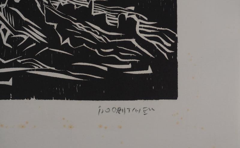 Claude BOGRATCHEW : Composition abstraite en noir et blanc, Gravure originale signée