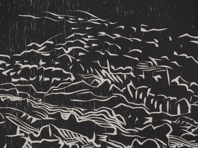 Claude BOGRATCHEW : Composition abstraite en noir et blanc, Gravure originale signée